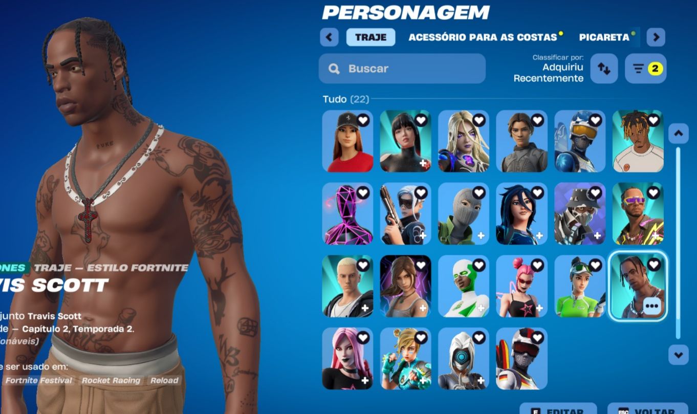 Conta epic games com fortnite skins muito rara e Ea fc 27