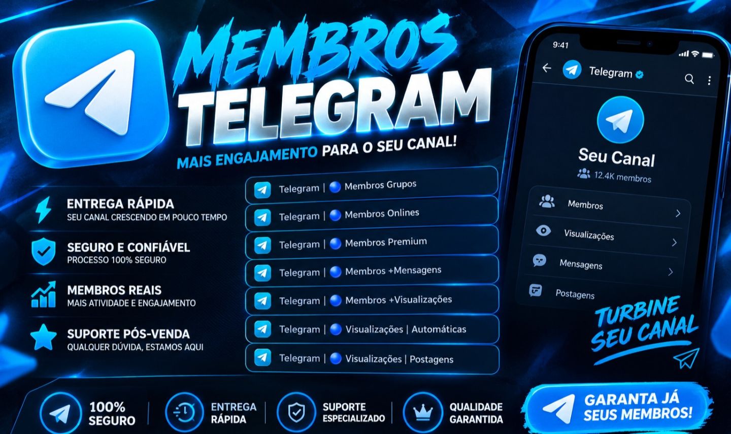 Telegram | Membros, Visualizações e Engajamento para Grupos e Canais