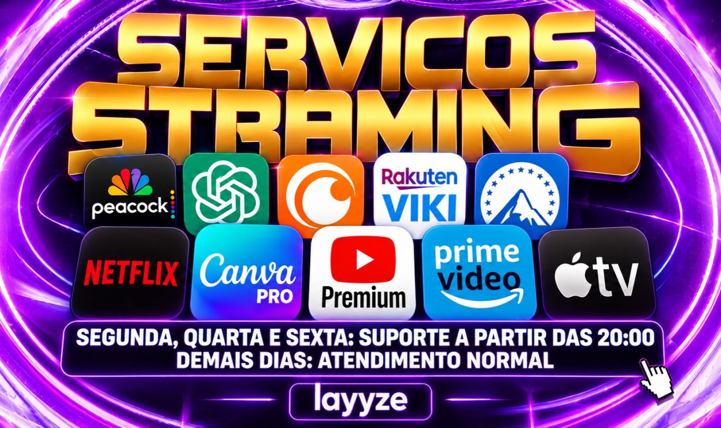 PROMOÇÃO PRIVADO - UFC PARAMOUNT/LOVABLE/AMAZON PRIME/NETFLIX/CANVA/CRUNCHYROLL