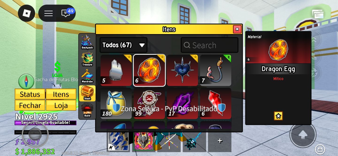 [CONTA MAIN] Blox Fruits (DRAGON PERM + TTK) + RodoGrau FULL PASS + Brookhaven