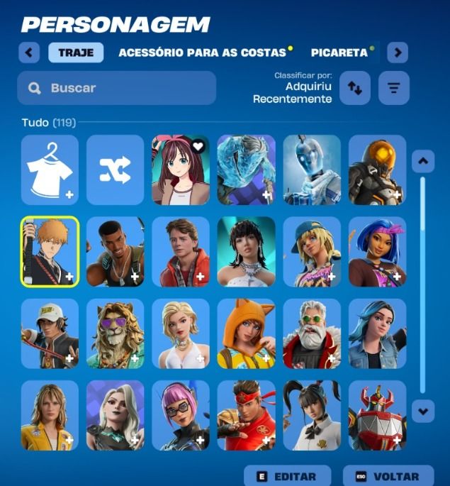 Conta Fortnite com umas skin, vários passes (muitas skins de anime)