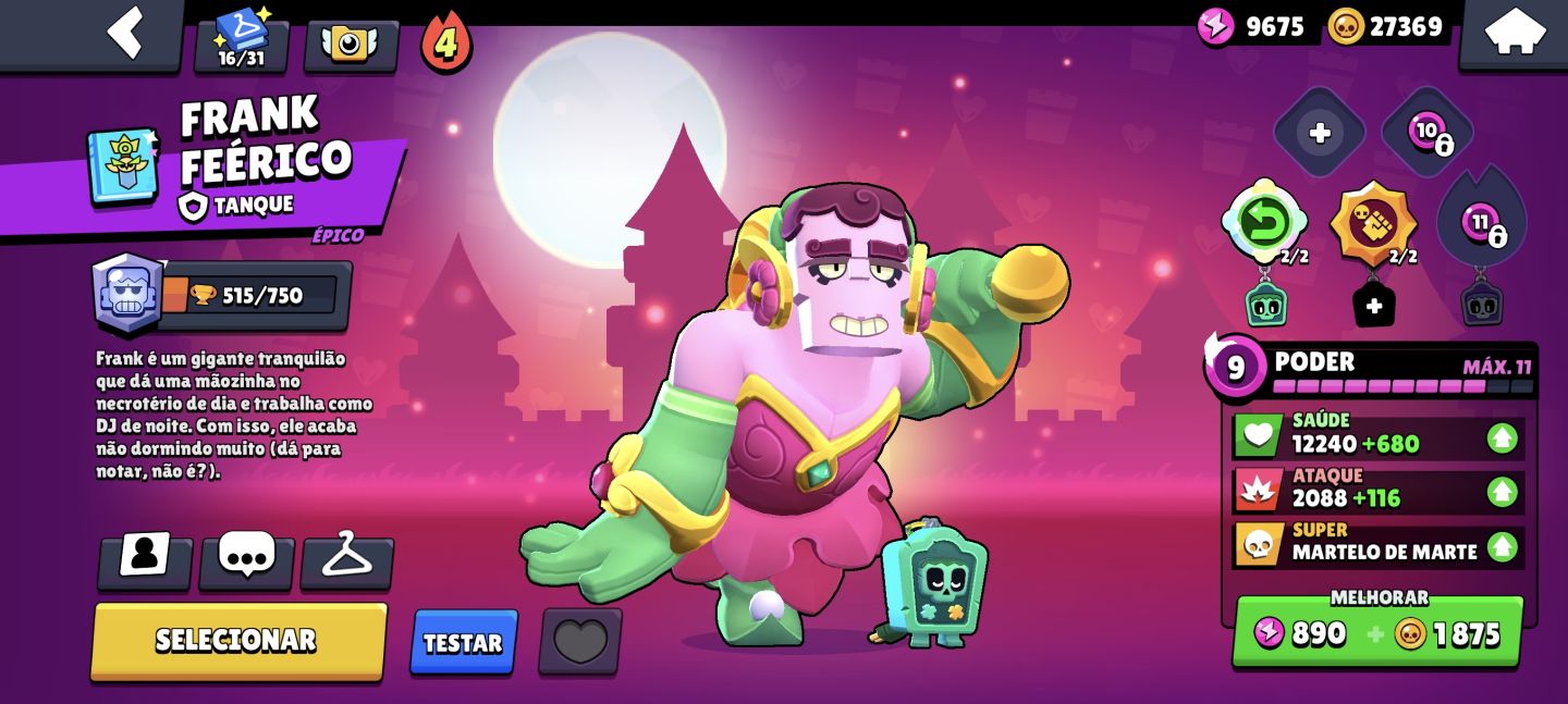 Conta Supercell ID Mo.co + Brawl Stars muita skin cara