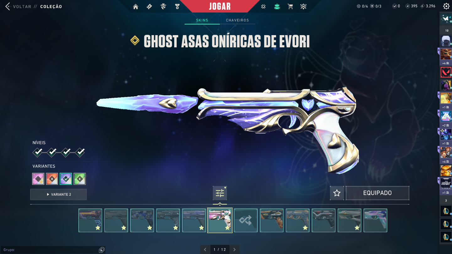 CONTA VALORANT COM SKINS E SKINS DE PASSE