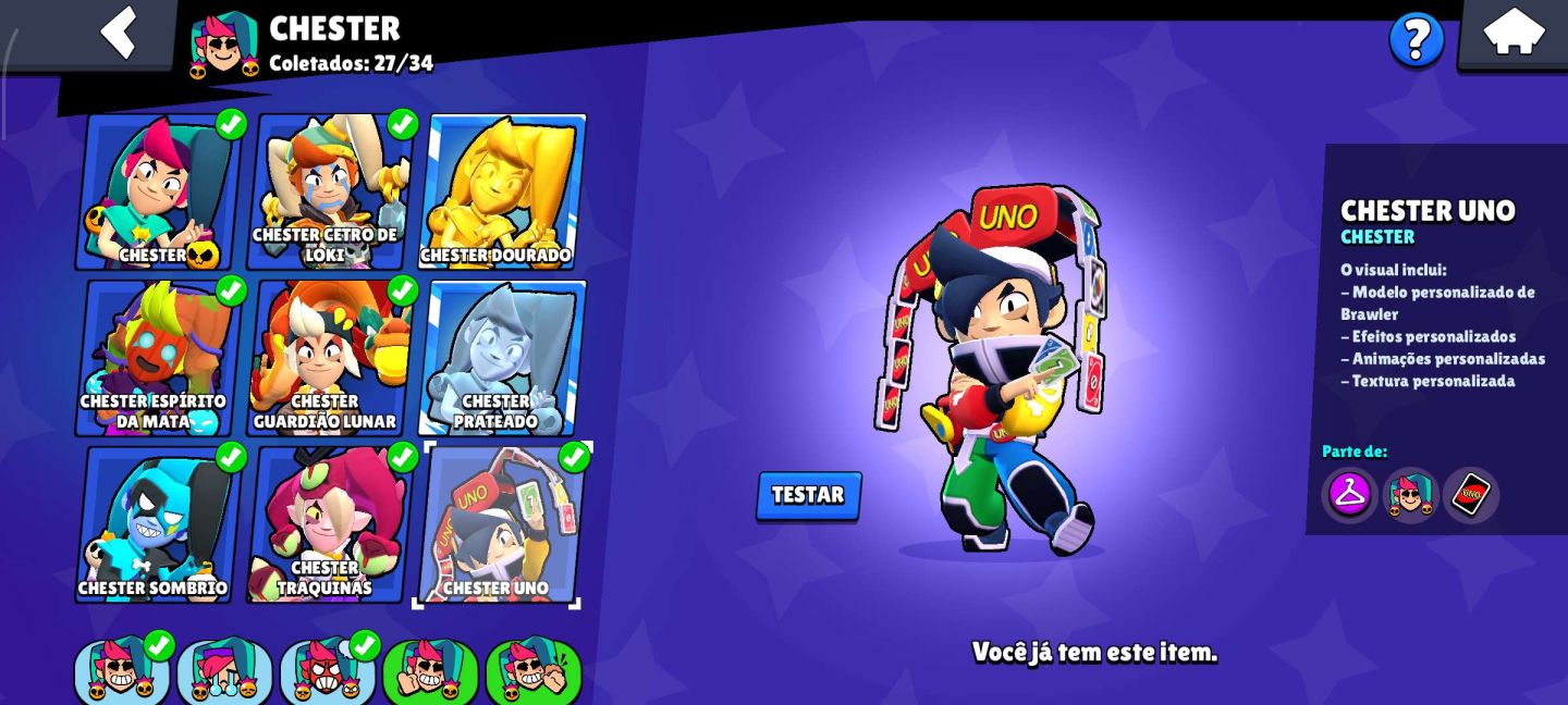 CONTA BRAWL STARS OG 2019 |62K TROFÉUS| 130+ SKINS(MÍSTICAS/LENDÁRIAS)+ 72 HIPER