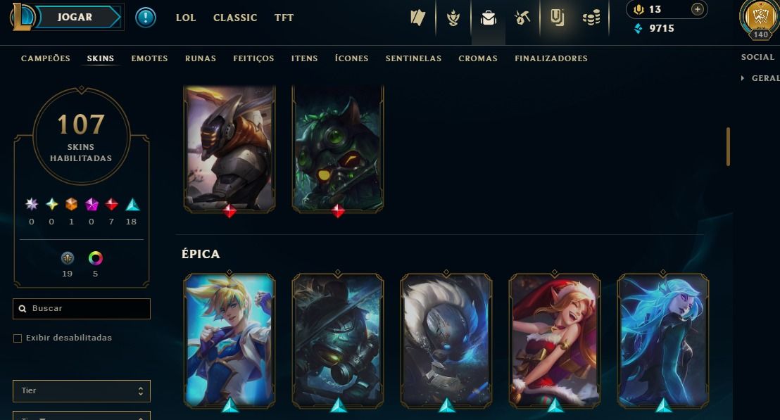 Full Acesso - 107 Skins - 120 Campeões - Level 140 Promoção Apenas Hoje!!!!
