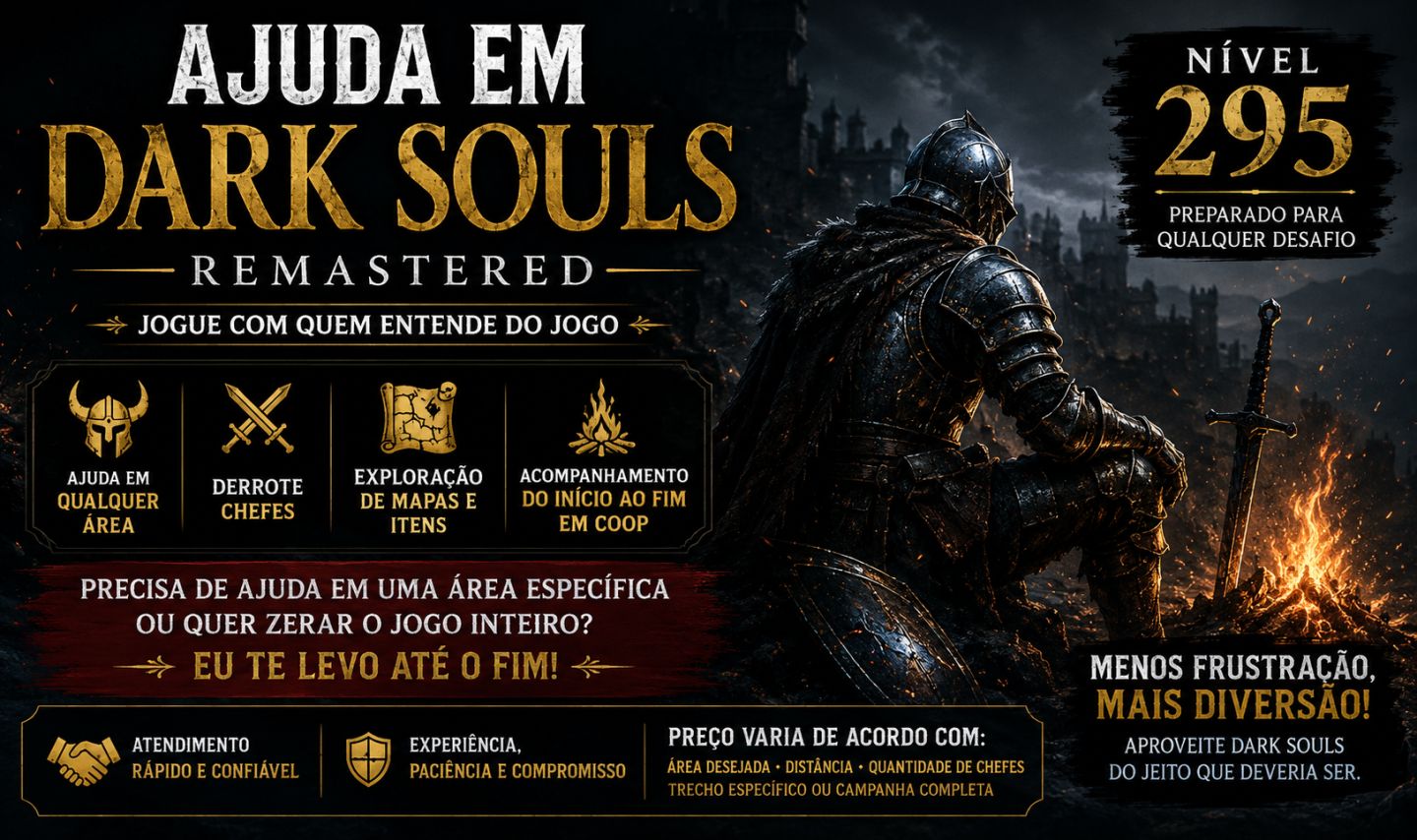 Coop Dark Souls Remastered | Level 295 | Acabe com o estresse e angústia!