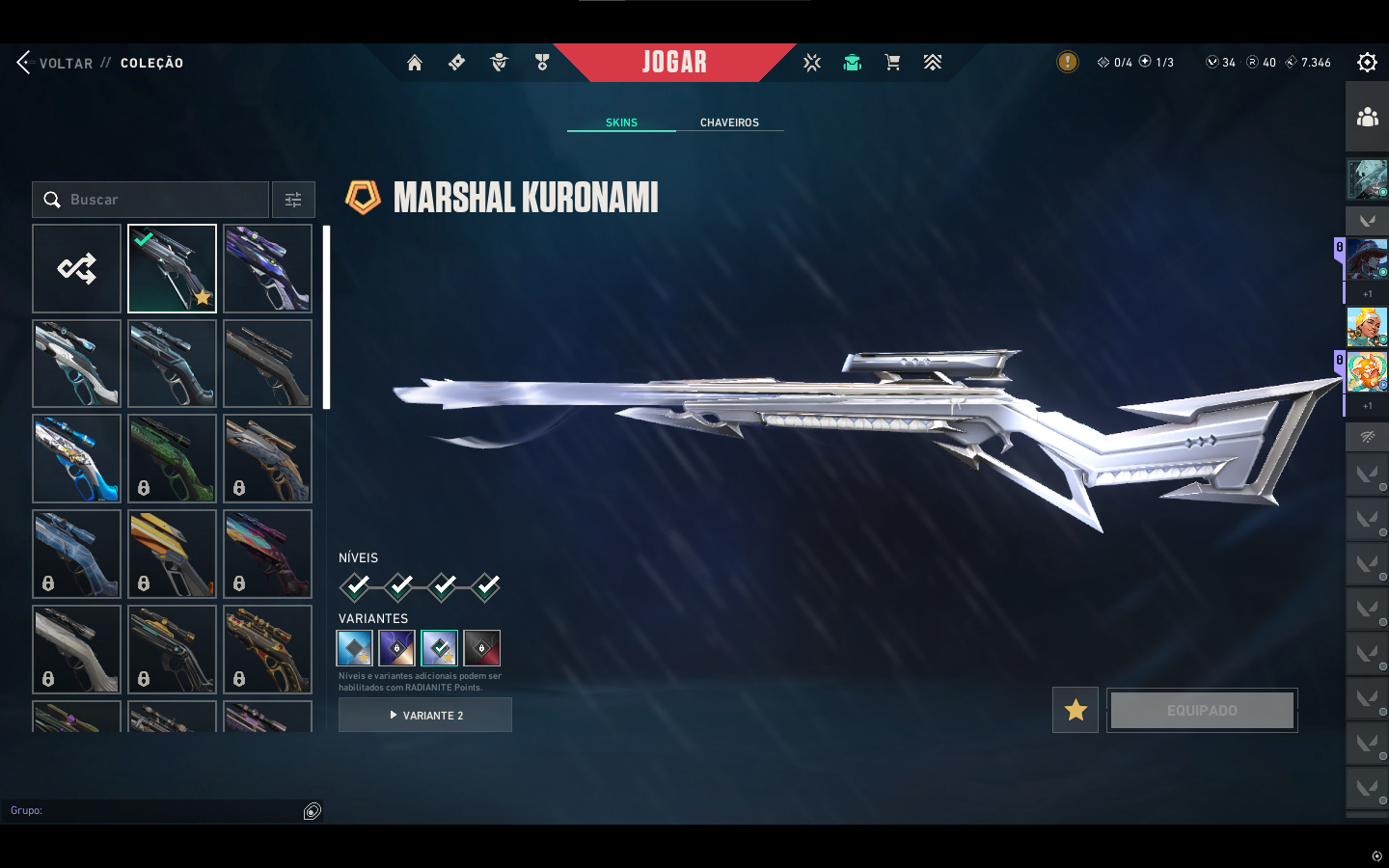 Conta Valorant Full Skins Raras + Facas | Alto Nível | R$1.500 (Negociável)