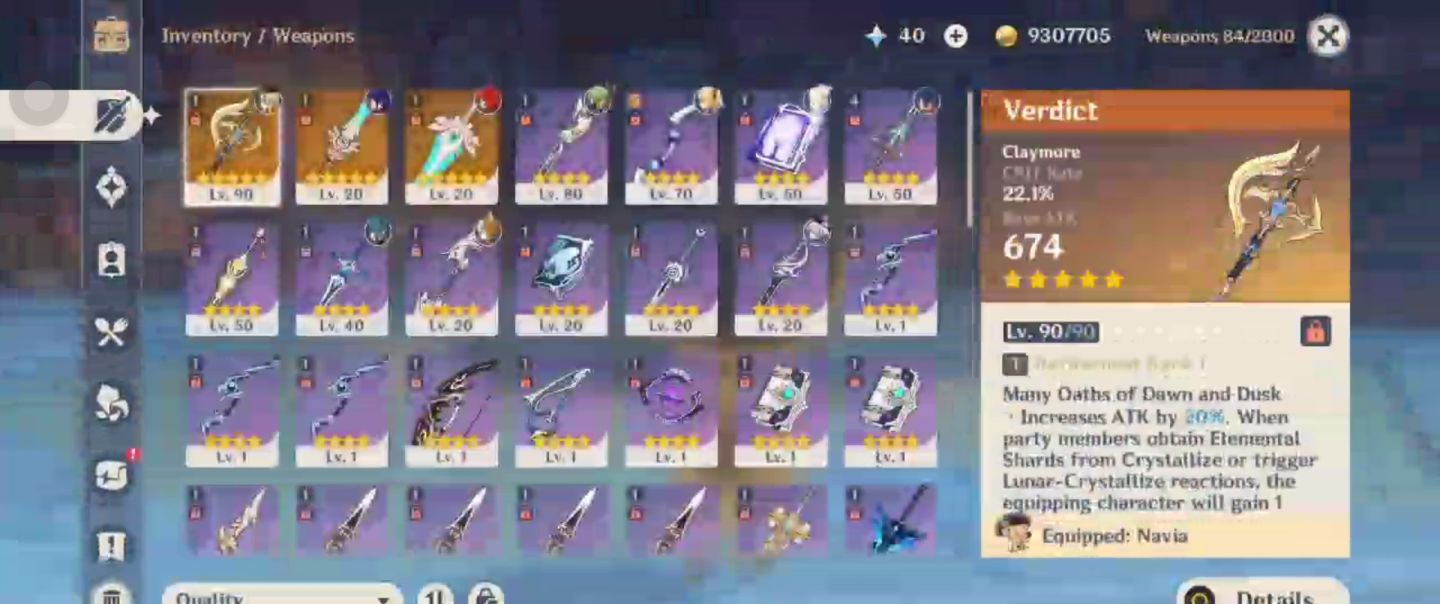 EMAIL LIVRE/ASIA-NAVIA+BIS+RAIDEN+VENTI+TIGHNARI C1+3 T5+2 ARMA T5+1 T4 C6