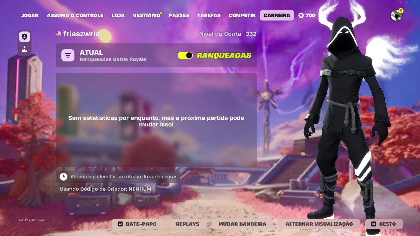 Conta Fortnite Nível 332 Série das Sombras