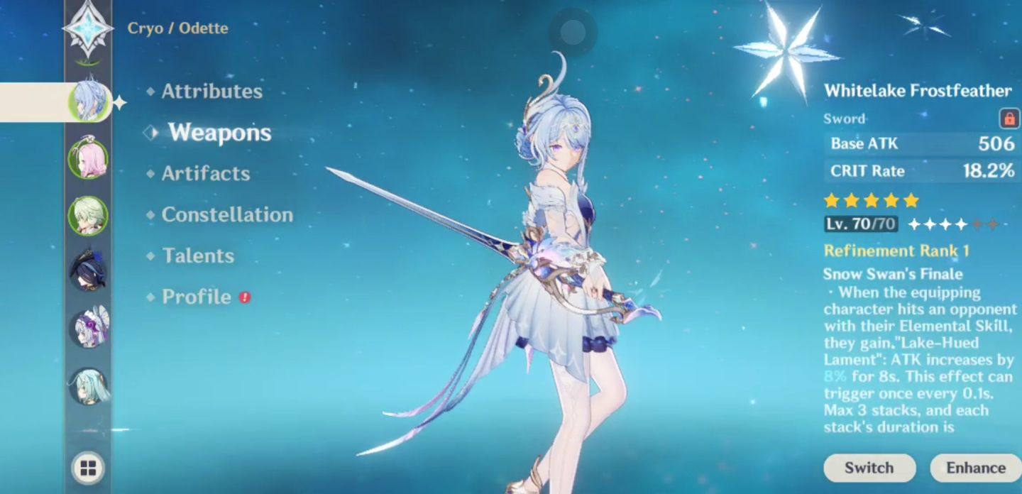 CONTA GENSHIN ar55 - ODETTE C1R1