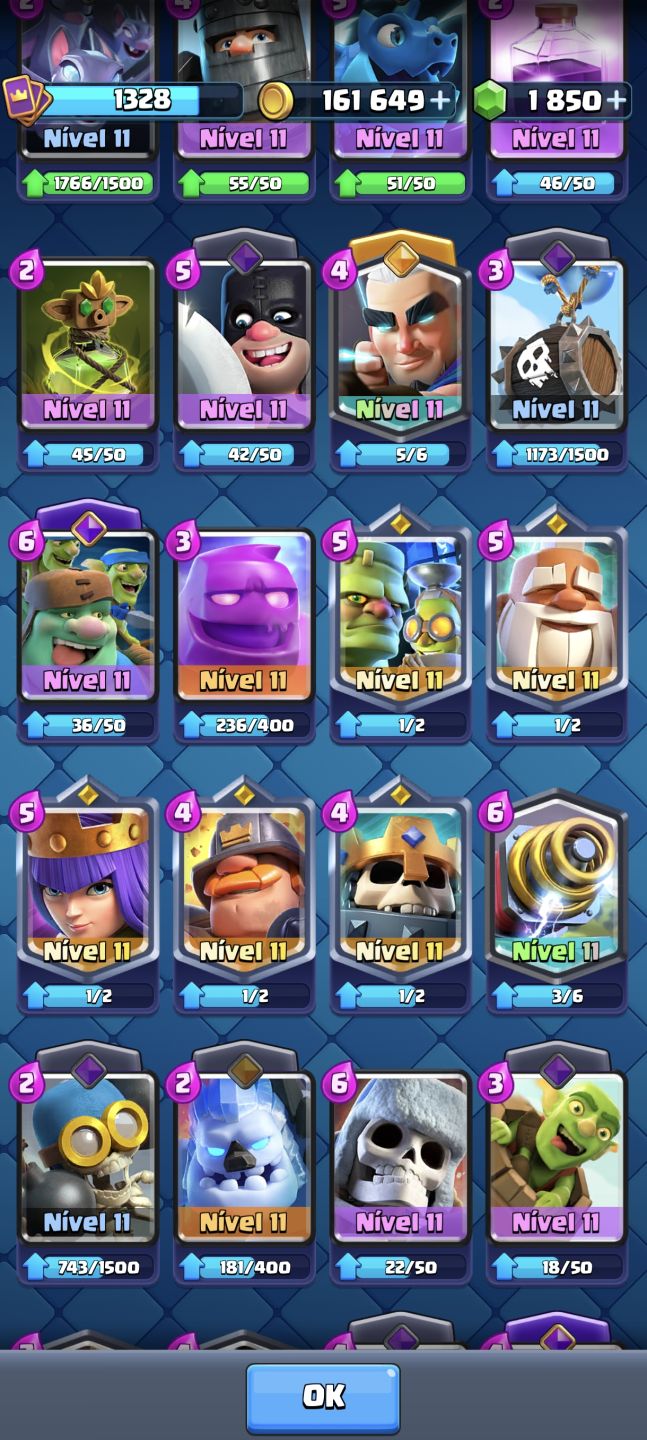 Conta de Clash royale muito boa com cartas heróicas e evoluidas