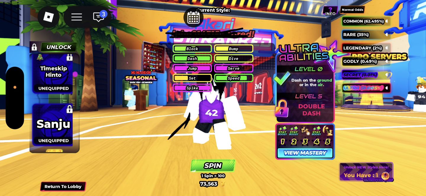 LVL 186 + 4x SEASON PRO GODLY + 73K YEN + 4x OG SECRET + TIME SKIP HINOTO +++