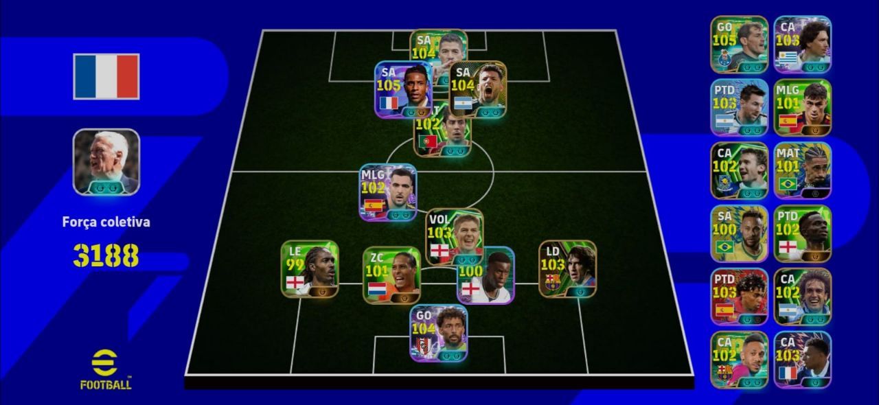 Conta Efootball Rara! Olise Liso + Aguero Blitz + Suarez Blitz + Vozinha e+++!
