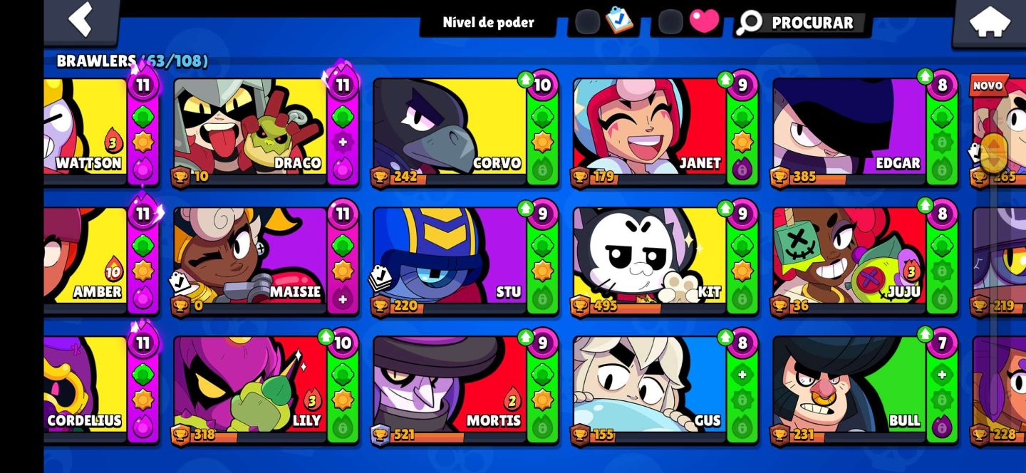 Conta BrawlStars com Jessie Dragão Escarlate e Mais