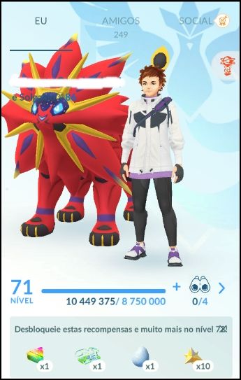 Conta Pokemon Go Lvl 71 com Xp para o 72