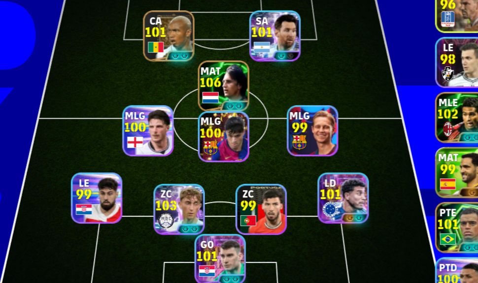 CONTA eFootball 2026 | Força Coletiva 3117 | Messi 101 + Craques 103 OVR