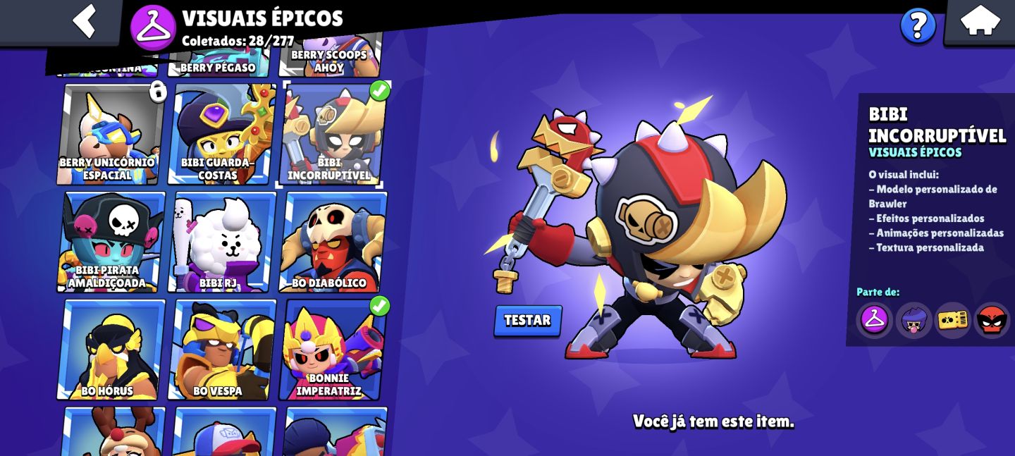 Conta Brawl diversas skins raras conta de 2023