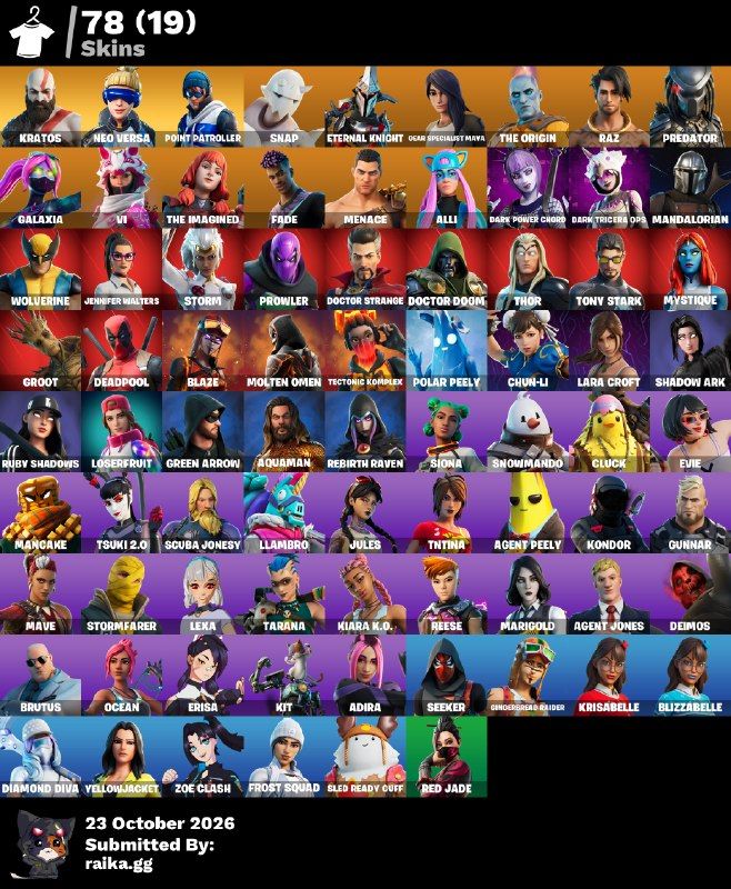 CONTA RARA DE FORTNITE COM KRATOS E SKINS RARAS