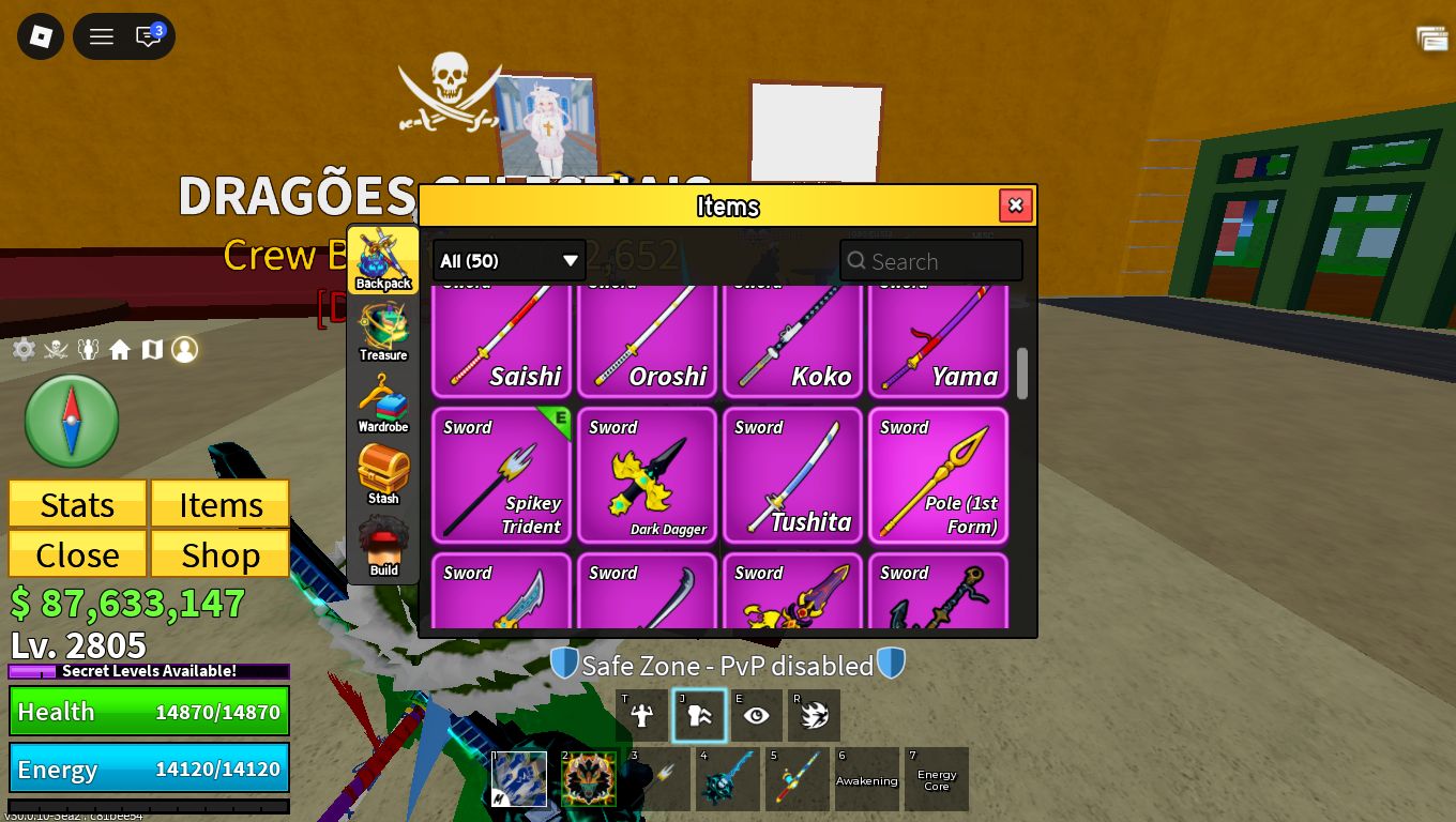 CONTA COM DRAGON PERMANENTE E GAME PASS BLOX FRUITS | ENTREGA IMEDIATA