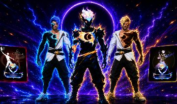 CONTAS COM SKIN ECLIPSE AZUL,AMARELO E TRASFORMADO CONTA COM SKIN