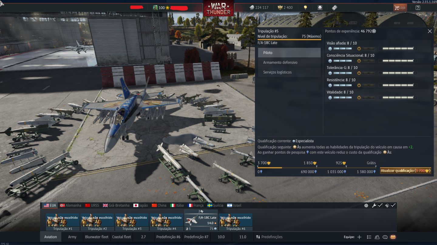CONTA WAR THUNDER TIER ALTO | EUA + CHINA - TANQUE E JATO | F-4S PREMIUM