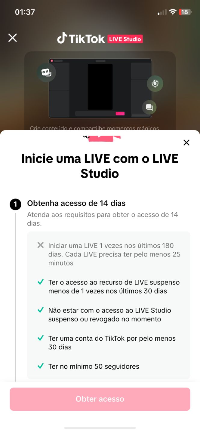 CONTA TIKTOK +1K DE SEGUIDORES / COM LIVE STUDIO