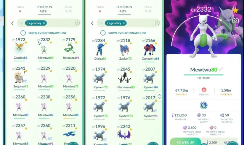 Conta Pokémon Go Nível 39 | 23 Lendários, Mewtwo Bg e Shiny T326
