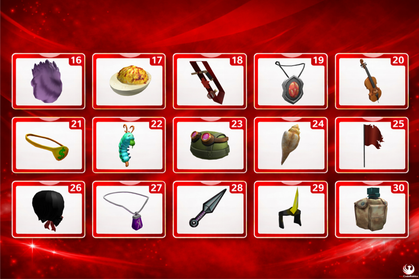 Toy Codes Roblox - Raros - itens exclusivos