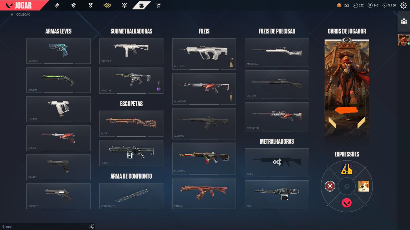 CONTA VALORANT FULL | CHAMPIONS 2022 + VANDAL ANCIFOGO + FACA RGX 11Z PRO