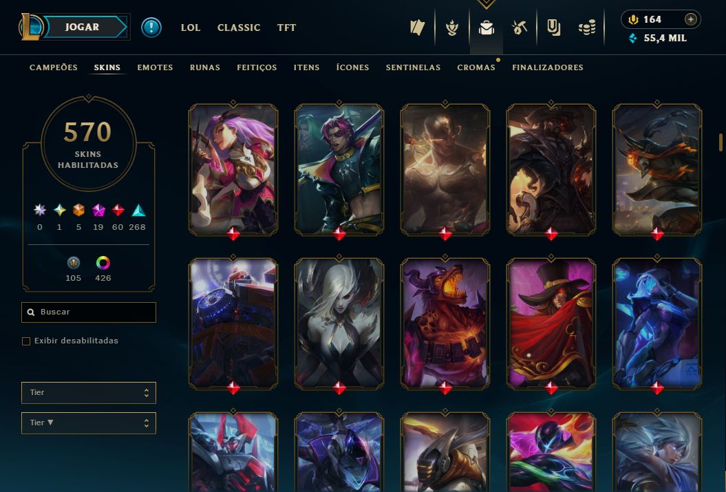 CONTA DO LEAGUE OF LEGENDS/LOL MESTRE COM MUITAS SKINS