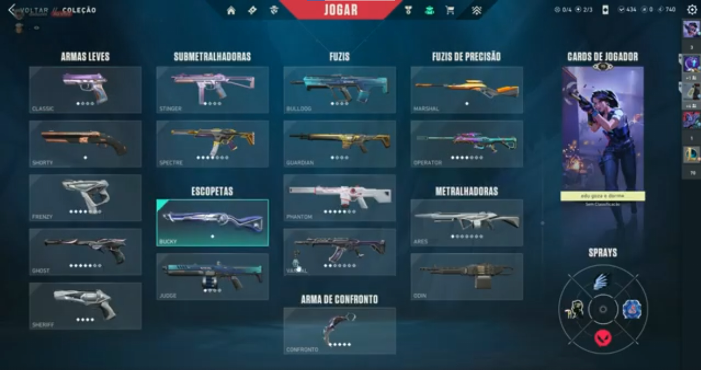Conta valorant muitas skins full acesso
