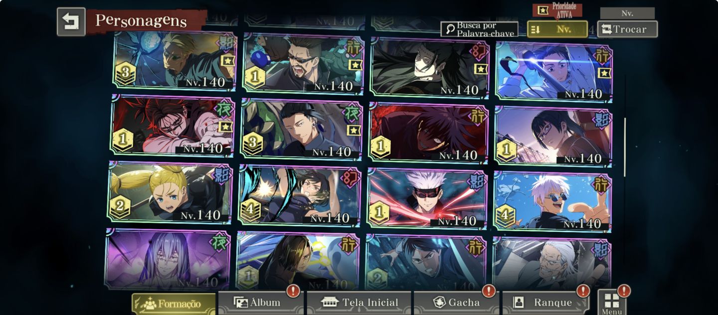 Conta JJK Parede 12 Limitados 24K Cubos End game MUITO BEM UPADA