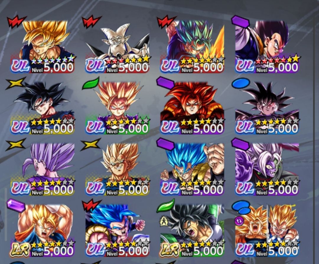 Conta de Dragon ball legends com muitos personagens épicos