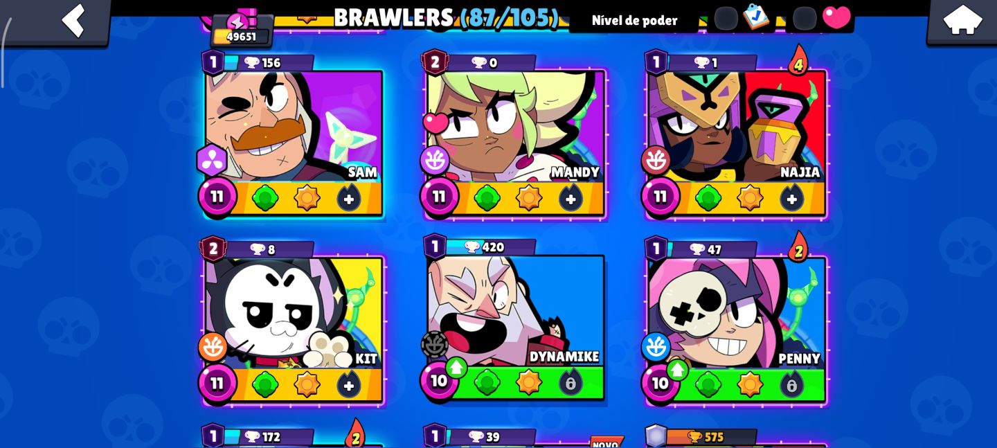 CONTA BRAWL STARS COM 49K DE TROFÉUS, 87 BRAWLERS , 16 LVL 11