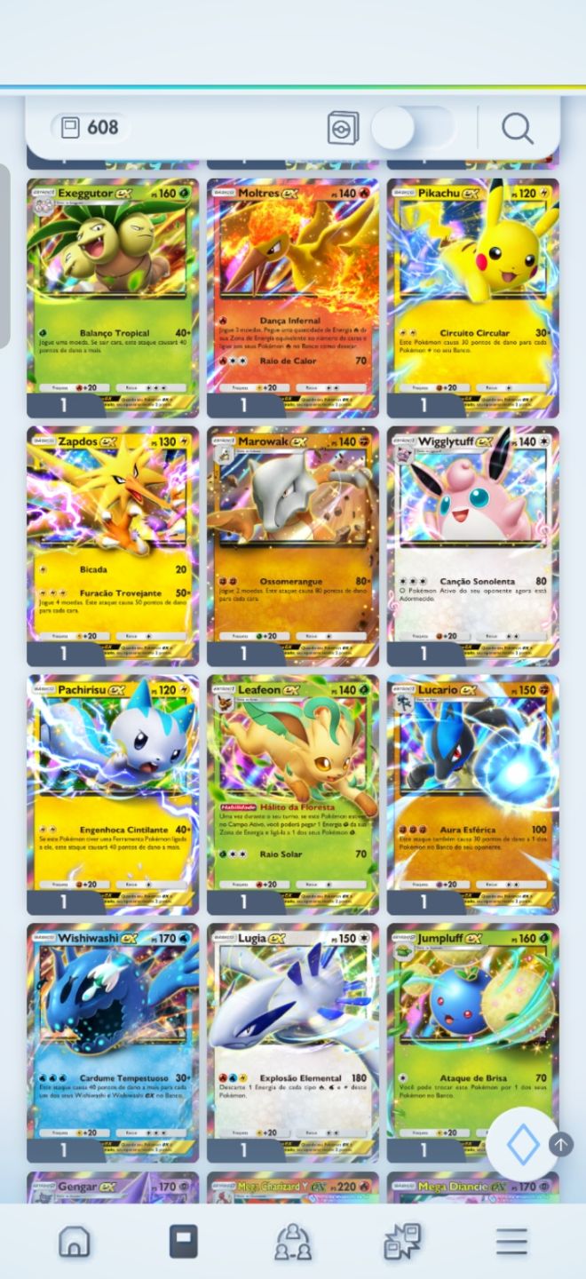 Conta Pokémon TCG Pocket | CHARIZARD EX COROA (GOLD) + Mewtwo Imersivo + Shinies