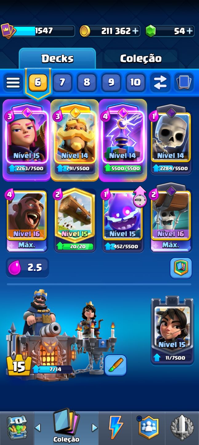 CONTA CLASH ROYALE TOP | 10.950 TROFÉUS MÁX. | GRANDE CAMPEÃO | 3 CARTAS NVL 16