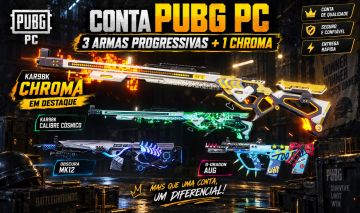 PUBG PC | 3 Progressivas + Chroma Kar98k + 1400 G-Coin + M79 Rosa + full acesso