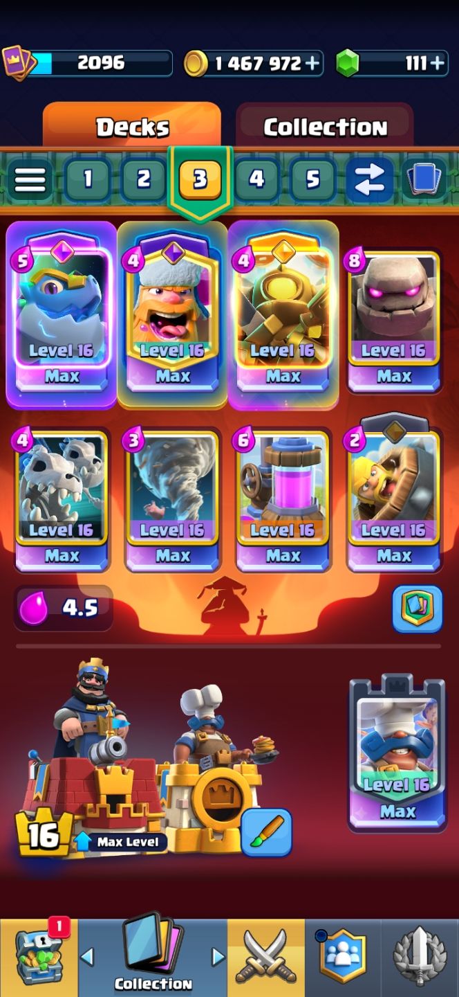 Conta Lvl 16 + todas cartas level 15 + 39 Evolucoes + 2 CRL BADGE+ Coleção 2096