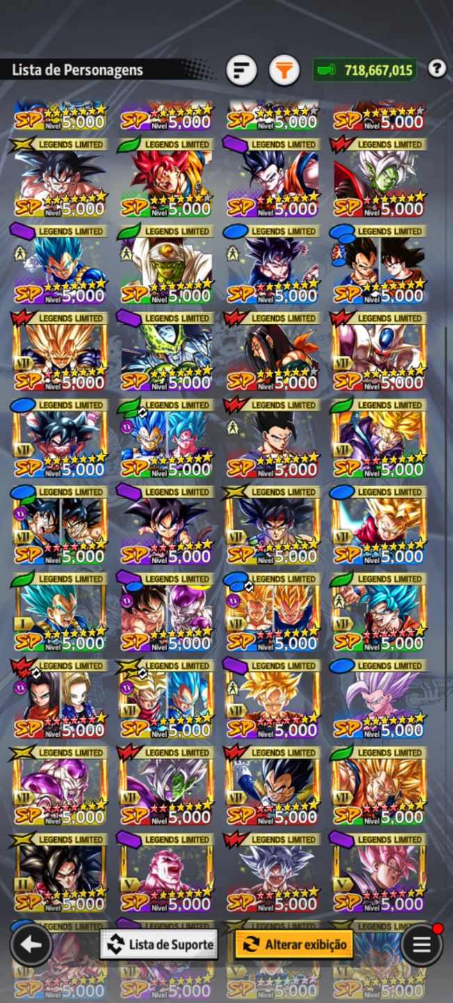 Conta end de dragon ball Legends
