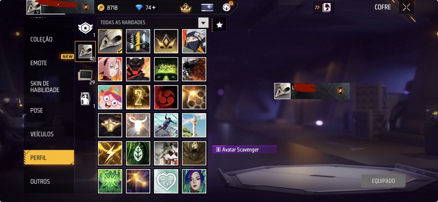 CONTA ANTIGA DE FREE FIRE COM MAIS DE 7 ANOS E DIVERSAS SKINS