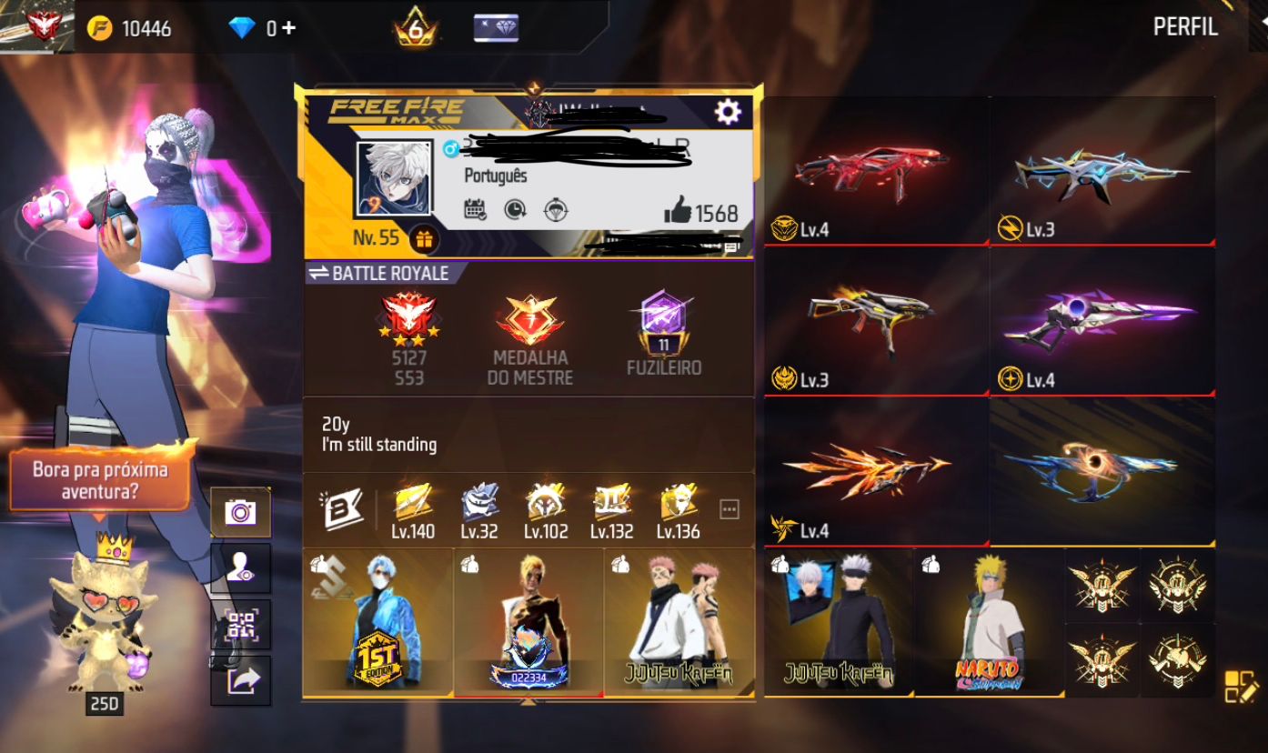 Conta Free Fire prime 6