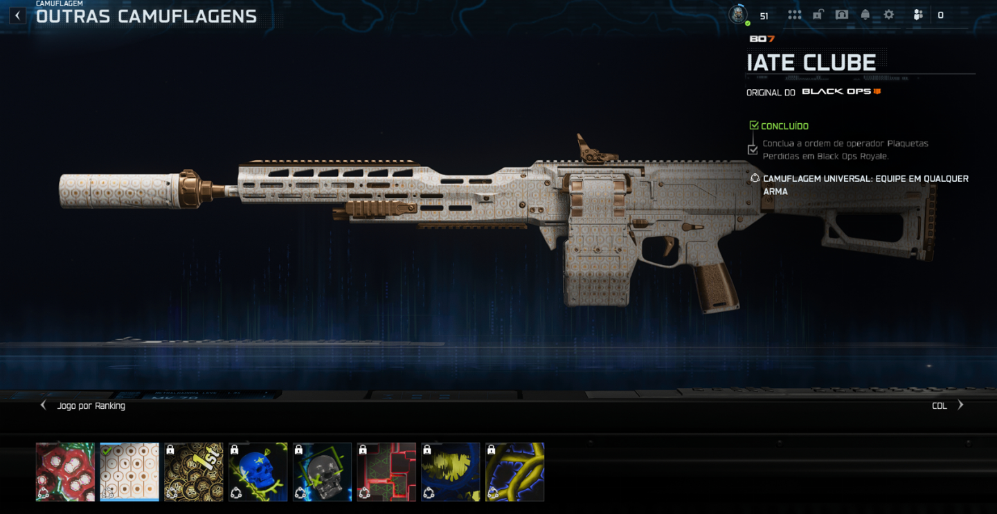 CONTAS WARZONE - CONTA BO7 NIVEL 55 E CAMUFLAGEM - RANKED - FULL ACESSO