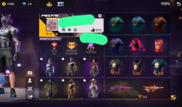 CONTA DE FREE FIRE, LEVEL 61, PASSE THURZIN, PASDE COWBOY, CAMISA BOLACHA.