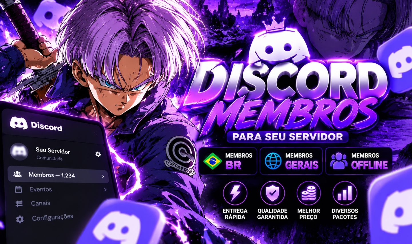 DISCORD | MEMBROS PARA SERVIDOR | ENTREGA RÁPIDA | MELHOR PREÇO