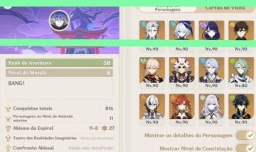 CONTA GENSHIN IMPACT | AR 58 | SERVIDOR AMÉRICA | 24 PERSONAGENS 5 | 15 ARMAS 5