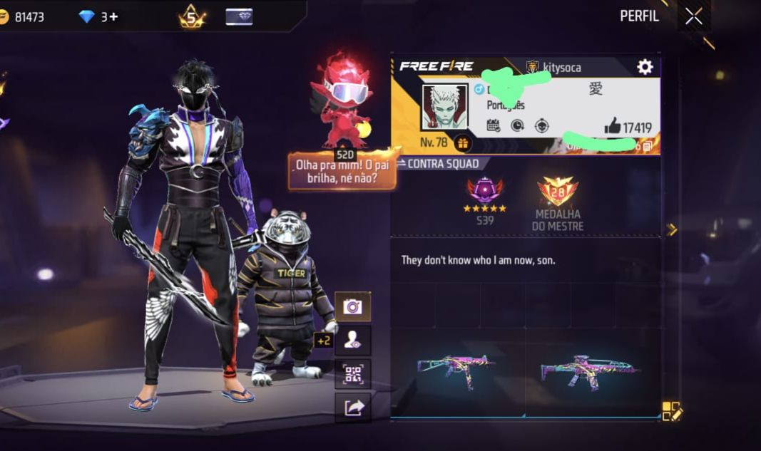 Conta level 78 com bastante skins