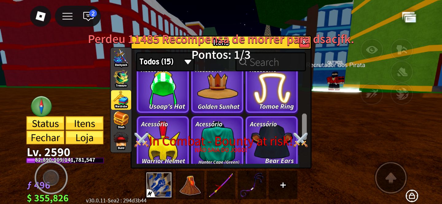 CONTA BLOX FRUITS ROCKET PERM