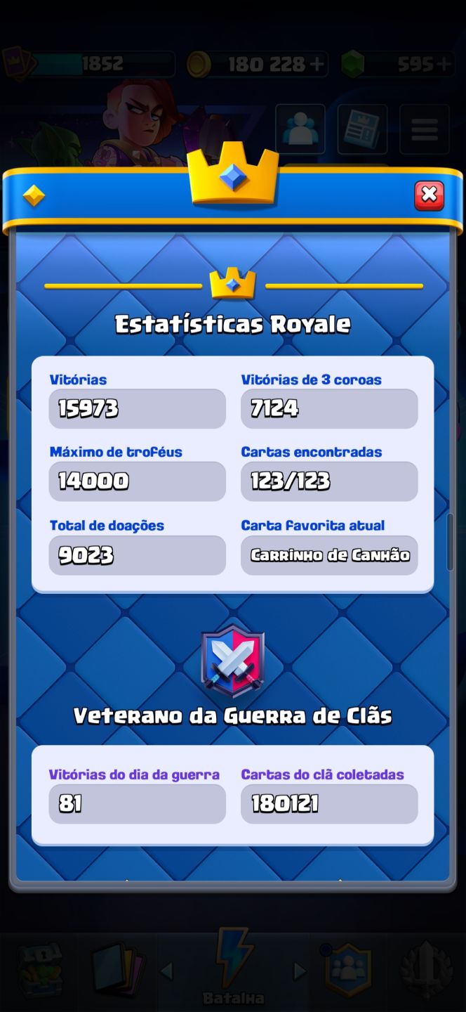 CONTA CLASH ROYALE | TORRE 16 | 41 CARTAS NV. 16 | 9 HERÓICAS | 22 EVOLUÇÕES