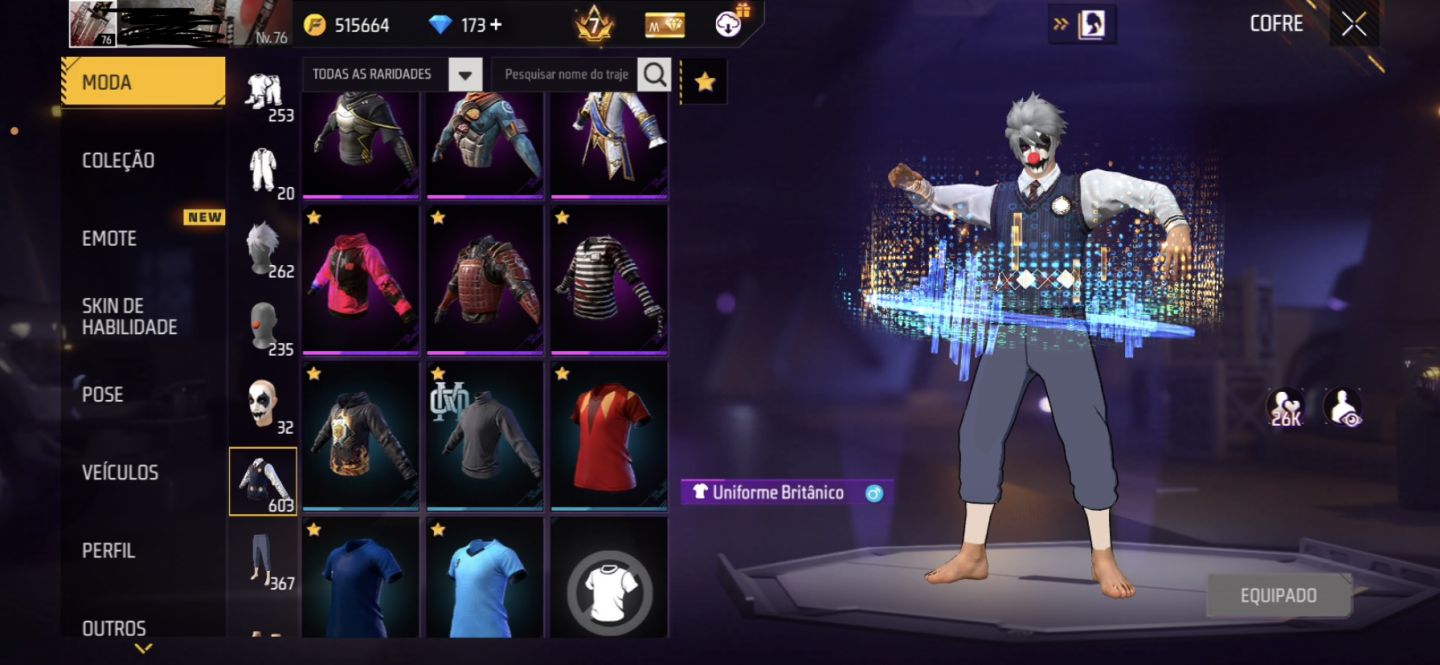CONTA FREE FIRE PRIME 7 COM MUITAS PARCERIAS!!!!!!!