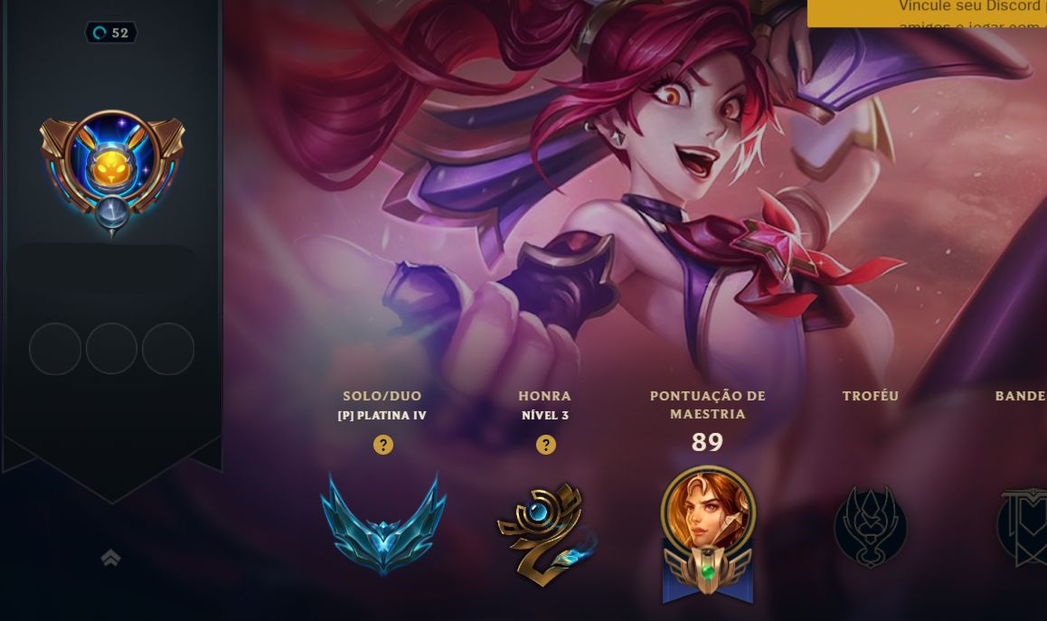 Conta lvl 52 só duas partidas jogadas na season com mmr esmeralda